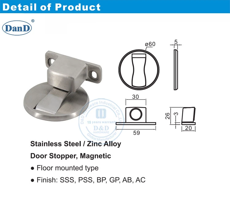 High Quality Decorative Door Draft Stopper Magnetic Door Stop