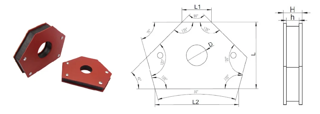 Super Strong Triangle Welding Magnet Magnetic Ground Clamp Magnetic Welding Clamp Magnetic Welding Holder for Sale